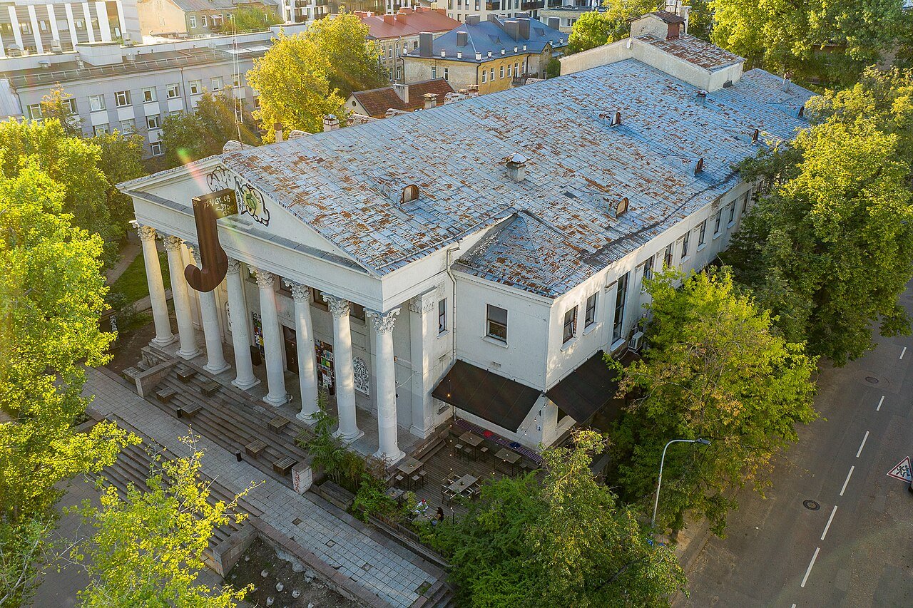 Kablys cultural and nightlife venue in Vilnius, photographed from above in 2023
