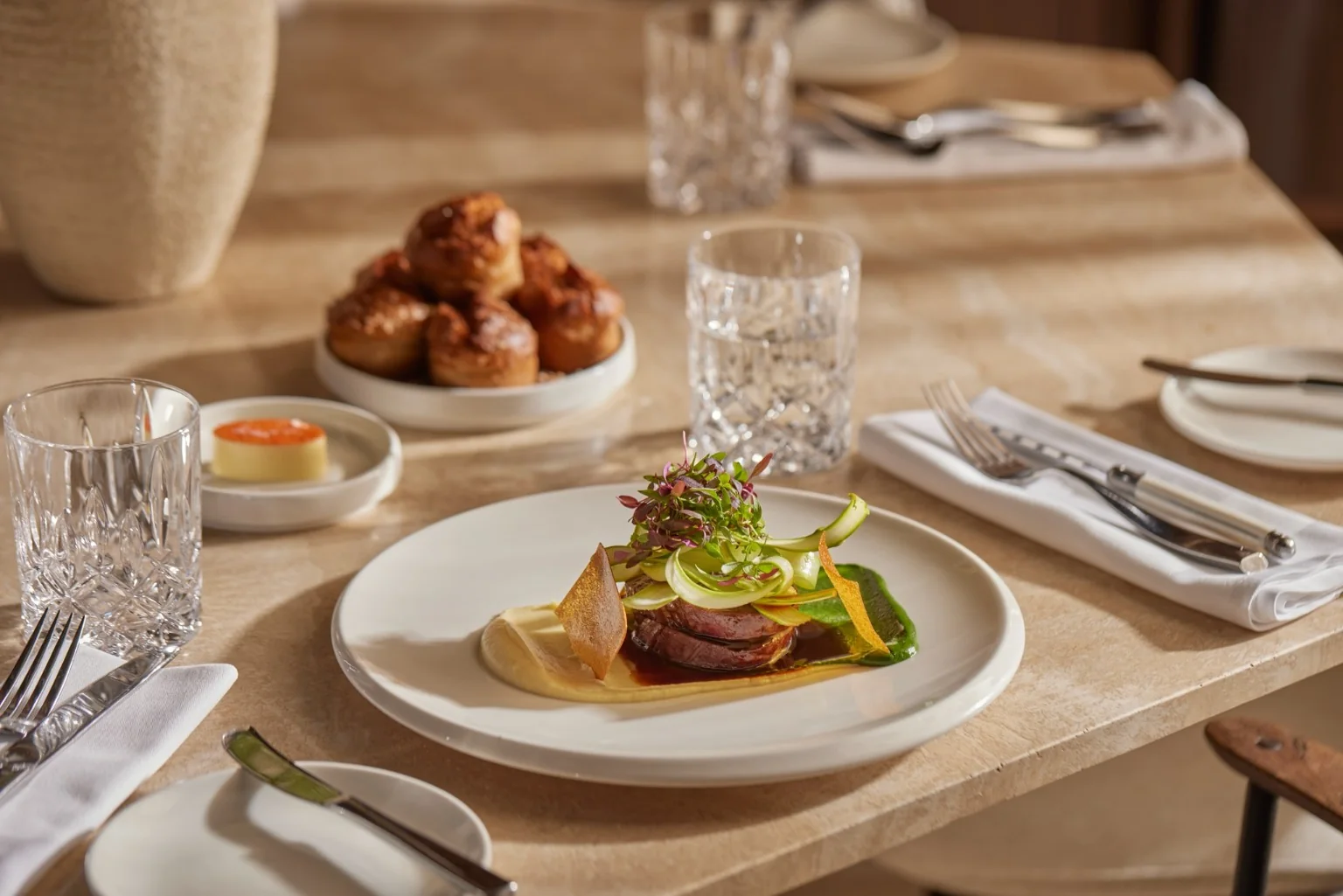 A plated dish at DIA restaurant in Kaunas