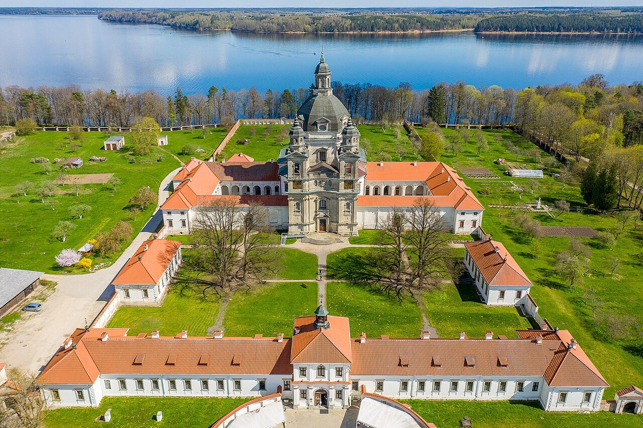 Aerial view of Pažaislis Monastery in Kaunas