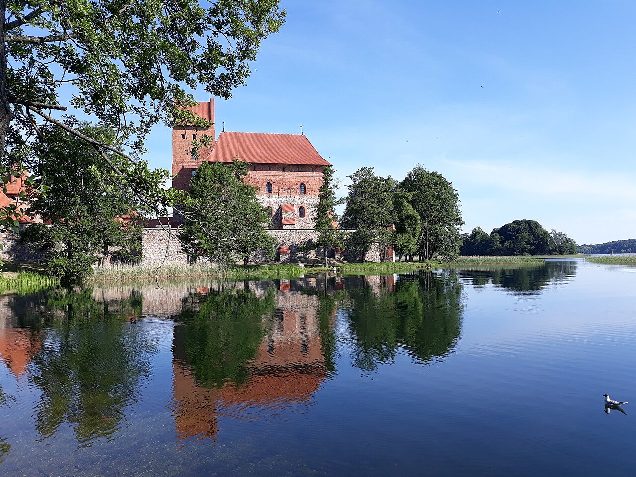 Trakai Island Castle seen from Lake Galvė