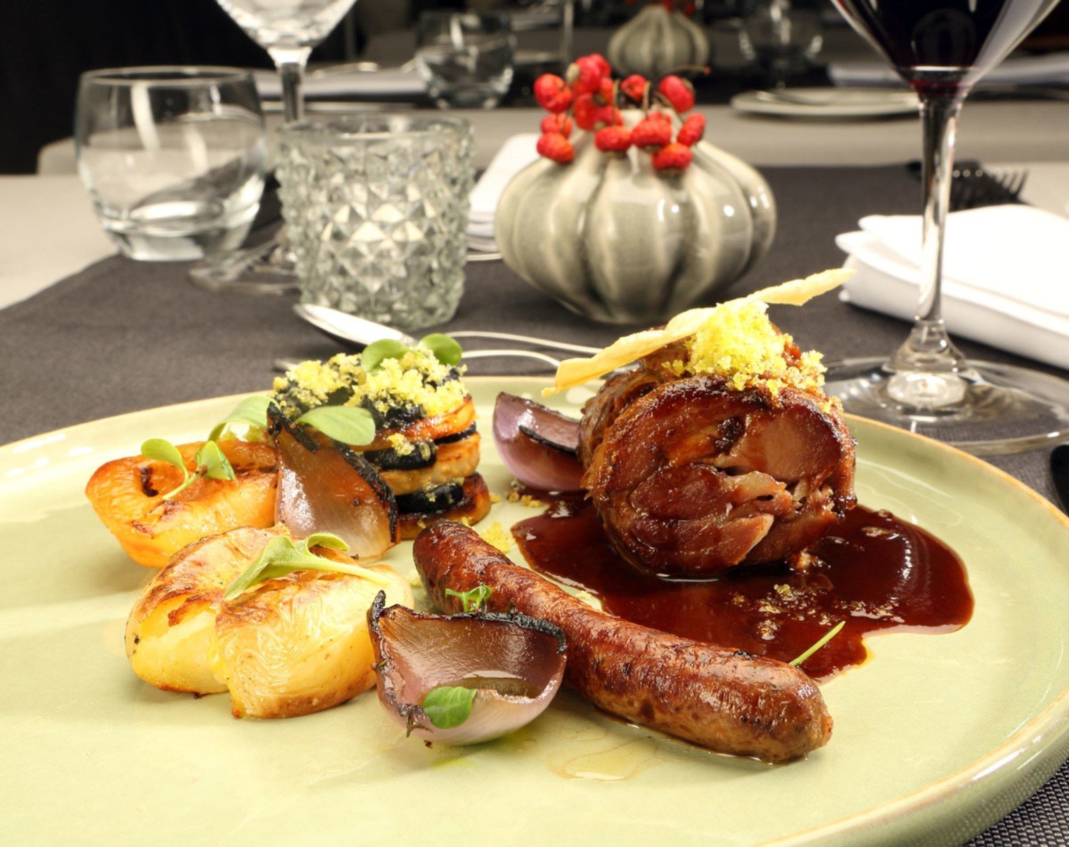 Meat course at MOON restaurant, Vytautas Mineral SPA